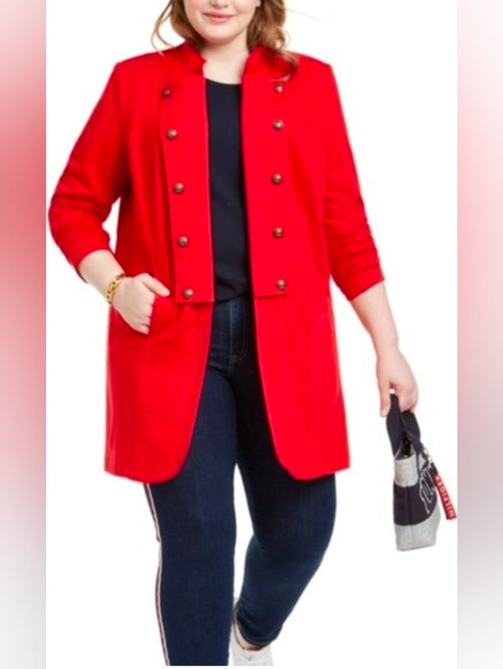 NWT Tommy Hilfiger Red Military-Style Blazer Jacket SZ 3X